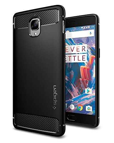 Spigen Rugged Armor Back Cover Case Compatible with OnePlus 3 and OnePlus 3T (TPU | Matte Black) - Click to Buy