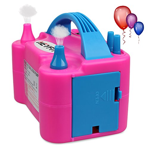 HEYFIT Balloon Pump, Portable Dual Nozzle Rose Red 110V 600W Electric Balloon Blower Automatic Inflator for Decoration Birthday Wedding Christmas Party - Click to Buy