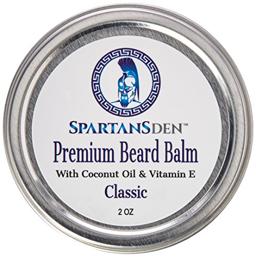 Spartans Den Premium Beard Balm For Men | Coconut Oil & Vitamin E Infused | Best Conditioner For Grooming, Growth, Soften, Itch & Tame - Classic Scent 2oz - Click to Buy