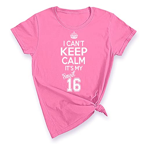 Promotion & Beyond Sweet Sixteen It's My Birthday! Women's T-Shirt, S, Azalea Pink