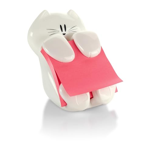 Post-it Pop-up Note Dispenser, Cat Design, 3x3 in, 1 Dispenser/Pack, White