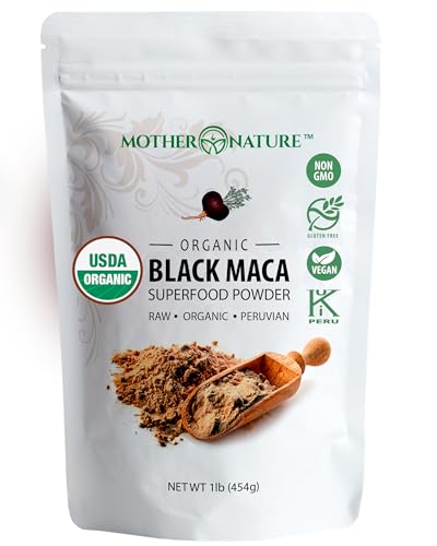 Organic, Raw Peruvian Black Maca Root Powder - Premium USDA Certified, Ideal for Men & Women, Boost Workouts, Enhance Muscle Recovery, Non-GMO, Vegan Superfood, 16 oz - Click to Buy