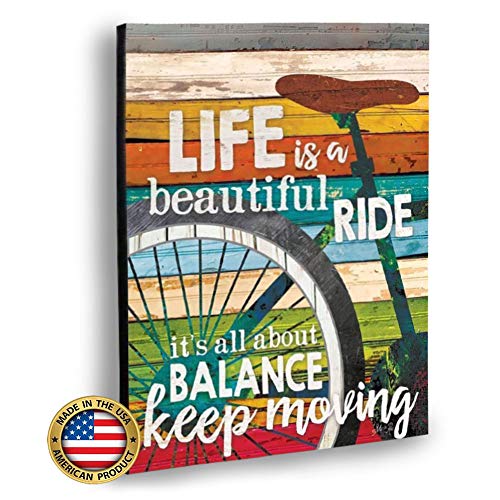 'Life Is A Beautiful Ride' Bicycle Wall Art by Marla Rae 12 x 16 Made in USA - Click to Buy