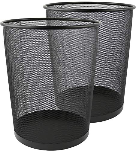 Greenco en maille Ronde Corbeille Poubelle, 6 Gallon, Noir, Lot de 2 - Click to Buy