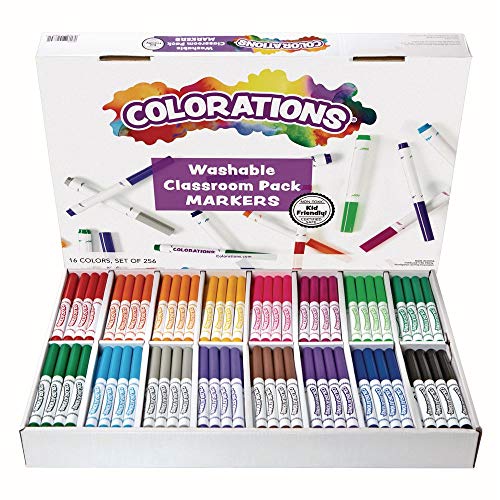 Colorations 98256 Washable Classic Markers Classroom Pack (Pack of 256) - Click to Buy