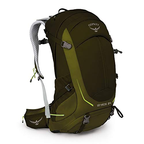 Osprey Stratos 34, sac de randonnée ventilé homme - Gator Green (M/L) - Click to Buy