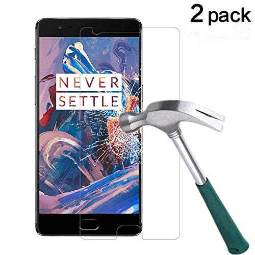 OnePlus 3 Screen Protector, TANTEK [Bubble-Free][HD-Clear][Anti-Scratch][Anti-Glare][Anti-Fingerprint] Tempered Glass Screen Protector for OnePlus 3 [2016 New Version], [2Pack] - Click to Buy