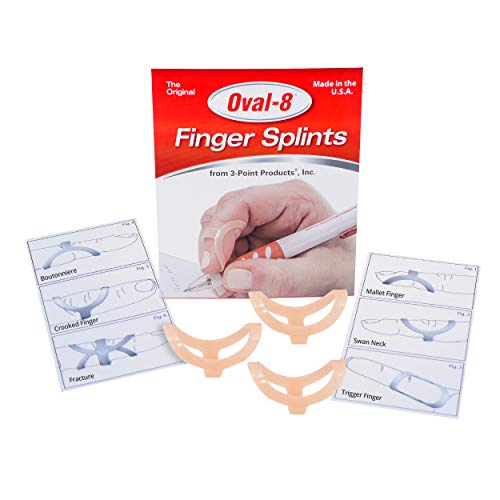 3-Point Products Oval-8 Finger Splints, Support and Protection for Arthritis, Trigger Finger or Thumb, and Other Finger Conditions, 3-Pack, Size 10