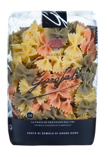 Garofalo Farfalle Tricolore Italian Dried Pasta, with Spinach and Tomato, 500g (Pack of 1) - Click to Buy