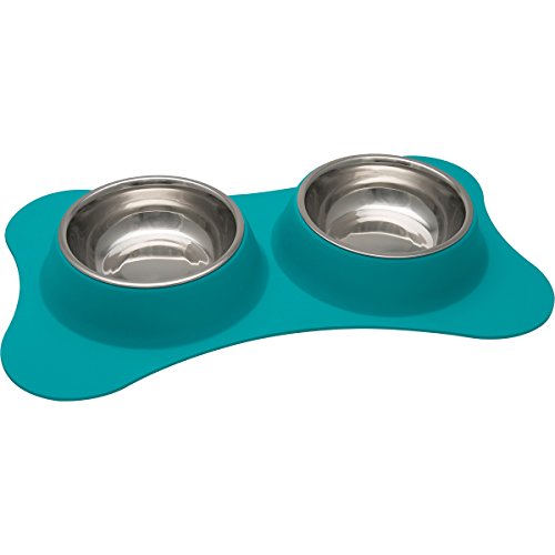 Loving Pets Bone Shaped Flex Diner for Dogs, Robins Egg - Click to Buy
