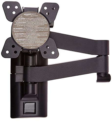 Amazon Basics Full Motion Articulating-Arm TV Wall Mount for 12 to 39" TVs and Flat Panels up to 40 Lbs, Black - Click to Buy