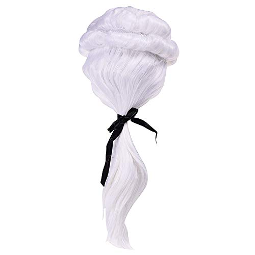 BLUECELL White Color Gentleman Lawyer George Washington Wig Costume Accessory - Click to Buy