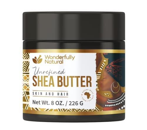 Wonderfully Natural Unrefined Shea Butter - African Organic Ivory & Raw – 8 OZ - Click to Buy