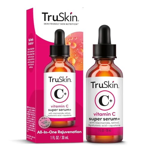 TruSkin Vitamin C Super Serum - Niacinamide, Retinol, Hyaluronic & Salicylic Acid - All-in-One Anti Aging Serum for Face – Improve Appearance of Dark Spots, Firmness for Brighter Looking Skin, 1 Fl Oz - Click to Buy