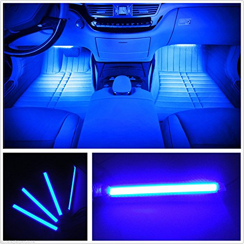 EJ's SUPER CAR Car LED Strip Light, EJ's SUPER CAR 4pcs 36 LED Car Interior Lights Under Dash Lighting Waterproof Kit,Atmosphere Neon Lights Strip for Car,DC 12V(Blue). - Click to Buy