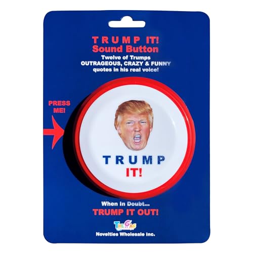 Bouton sonore parlant de Donald Trump - 12 citations dans sa vraie voix - Cadeau amusant pour homme, femme, 2024, cadeaux politiques pour bureau, bureau et maison. Républicain ou démocrate - Click to Buy