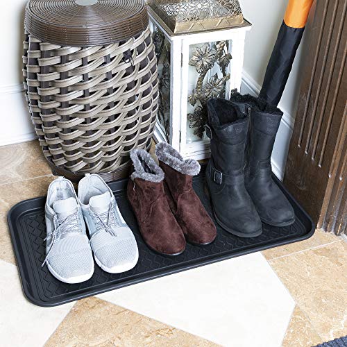 Ottomanson Multi-Purpose Indoor & Outdoor Waterproof Tray, 30" X 15", Black - Click to Buy