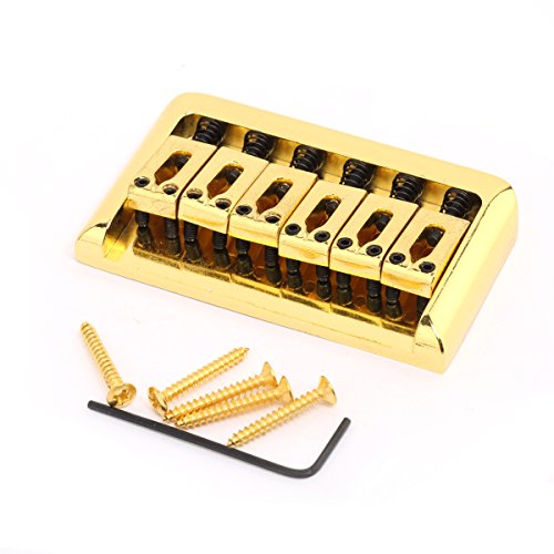 Musiclily Edged Non Tremolo Hardtail Steg f黵 6-Saiten E-Gitarre, Gold - Click to Buy