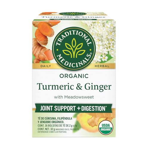 Traditional Medicinals Tea Turmeric Meadowsweet & ginger,16 count. - Click to Buy