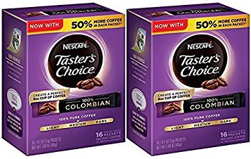 Nescafe Taster's Choice Instant Coffee Columbian, 16 Count (Pack of 2) - Click to Buy