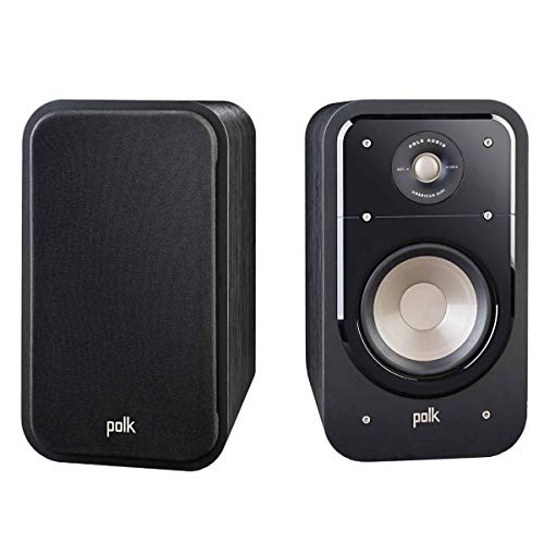 Polk Audio S20 Signature Series Bookshelf Speakers for Home Theater, Surround Sound and Premium Music, Power Port Technology, Detachable Magnetic Grille (Pair), Black