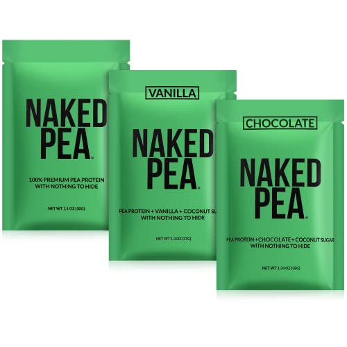 Naked Nutrition Vegan Sample Pack - Naked Pea, Chocolate Less Naked Pea, Vanilla Less Naked Pea, and Naked Rice - Click to Buy