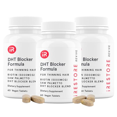 iRestore 3-in-1 Hair Growth Supplement with Biotin, DHT Blocker, Saw Palmetto, and Other Extracts (60 Count) – 3 Pack - Click to Buy