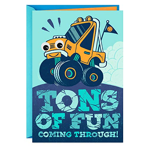Hallmark Birthday Card for Kids (Monster Truck Sticker) - Click to Buy