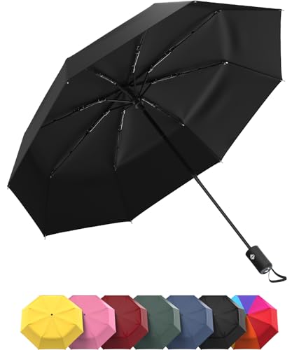 Rain-Mate Compact Travel Umbrella - Pocket Portable Folding Windproof Mini Umbrella - Auto Open and Close Button and 9 Rib Reinforced Canopy