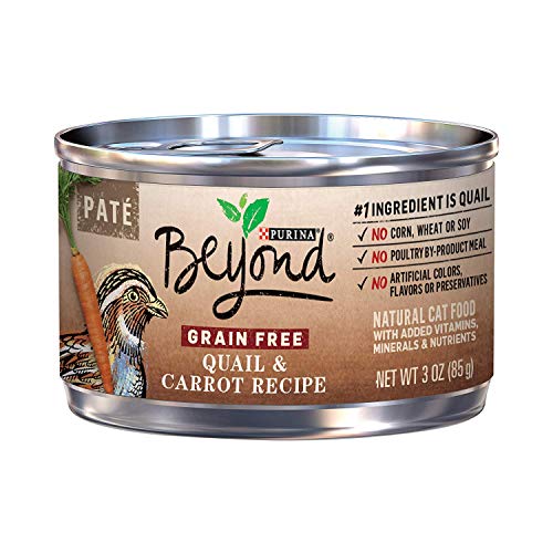 Purina Beyond Grain Free Natural, Quail & Carrot Pate Recipe Canned Cat Food, 3 Oz, Case of 12 - Click to Buy