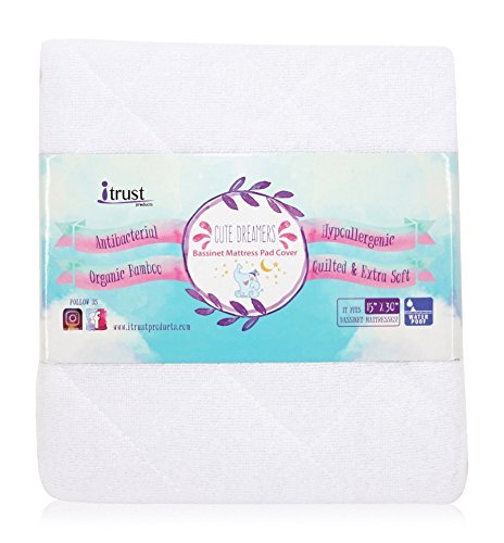 Premium Bassinet Mattress Pad Waterproof Bamboo Cover - Fits HALO - Click to Buy