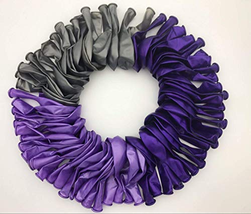 Party Deco Latex Pearl Balloons - Deep And Light Purple & Silver, 100Pcs - Click to Buy