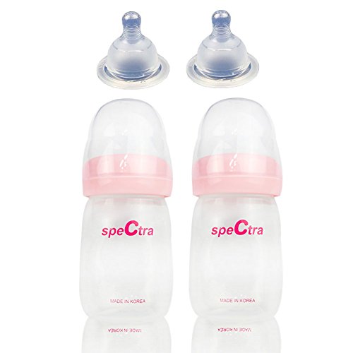 Original Spectra Breast Milk Storage Bottle - 5 FL OZ/160ml 2 Pack - Made to fit Spectra Breast Shield or Flange Made for Spectra Breast Pumps S1, S2, M1, S9. Include 2 Nipples for Bottle(Pink) - Click to Buy
