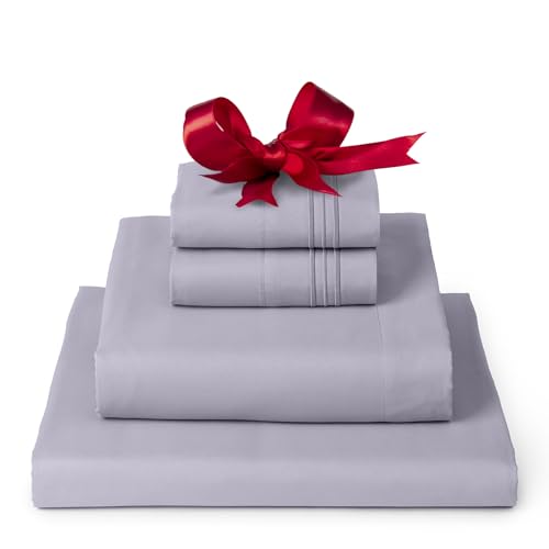 Mellanni Split King Sheets Set - 5 PC Iconic Collection Bedding - Hotel Luxury, Extra Soft, Cooling Bed Sheets - Wrinkle, Fade, Stain Resistant (Split King, Lavender) - Click to Buy