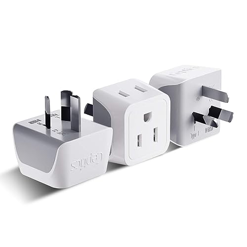 Ceptics Australia Power Plug Adapter, 2 in 1 Type I Plug Adapter, US to Australia , China, New Zealand Power Adapter with Dual USA Inputs, CE, RoHS - 3 Pack - Click to Buy