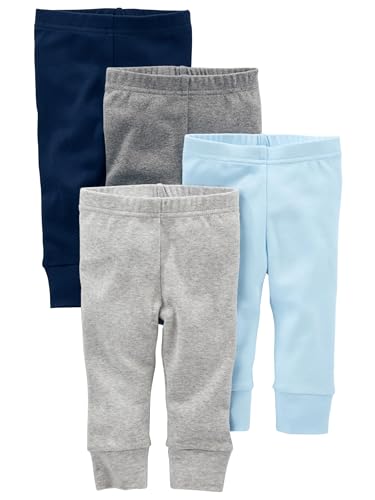 Simple Joys by Carter's Baby Boys 4-Pack Pant, Blue/Grey, 0-3 Months - Click to Buy