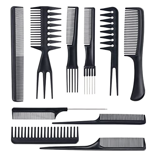 10 pcs coiffeurs Professional Styling Peigne Lot de Lot de différents Idéal pour tous les types de cheveux et styles - Click to Buy