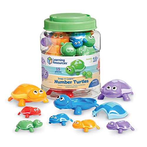 Learning Resources Number Turtles Set - 15 Pieces, Ages 18+ months Fine Motor Toys for Toddlers, Counting Toys for Toddlers, Color & Sorting Toy, Turtle Toys for Kids - Click to Buy