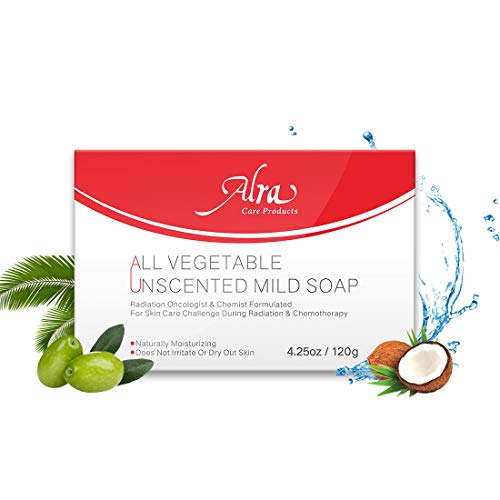 Alra - All Vegetable Unscented Mild Soap - Cleanses Skin During and Post Cancer Chemotherapy and Radiation Treatment - Soothing for Eczema, Psoriasis, Dermatitis - Natural & Fragrance Free (Red1) - Click to Buy