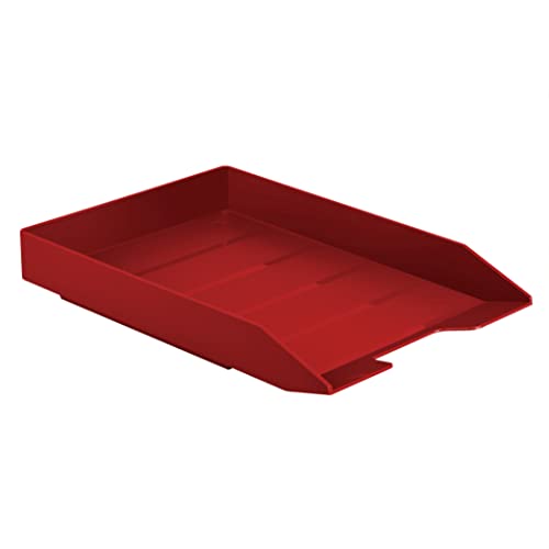 Acrimet Stackable Letter Tray Front Load, Letter Size, Plastic, Solid Red Color, 1 Unit - Click to Buy