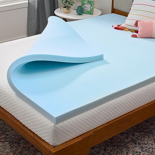 Linenspa 2 Inch Memory Foam Mattress Topper, Gel Infused Twin XL Mattress Topper, CertiPUR-US Certified
