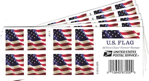 U.S. Flag USPS Forever Stamps, Book of 20-2017 (5 Books of 20 Stamps) - Click to Buy