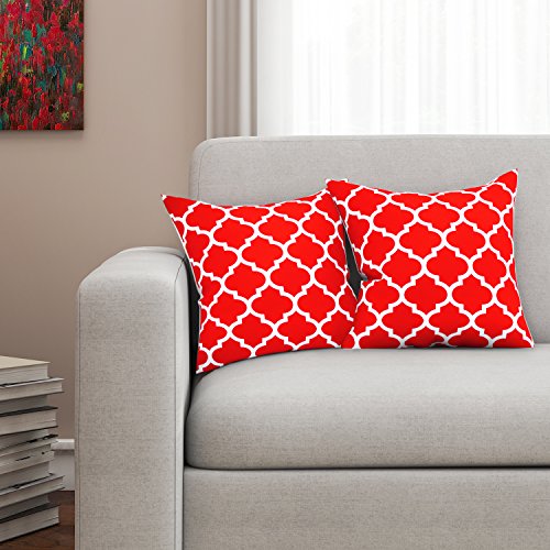 SEJ by Nisha Gupta Set of 2 Cushion Cover 16 Inch x 16 Inch | Printed Cotton Cushions for Sofa | Geometric HD Digital | Decorative Cushion Pillow | Square Pillow Covers for Sofa Living Room - Click to Buy