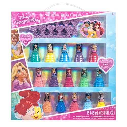 Townley Girl Townleygirl Disney Princess Peel-Off Shimmery Finish Nail Polish Gift Set For Kids, 6.5ml - Click to Buy
