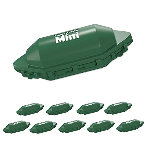 Twist and Seal Mini Holiday Light Cord Protector and Christmas Light Plug Cover - Green (10 Pack)