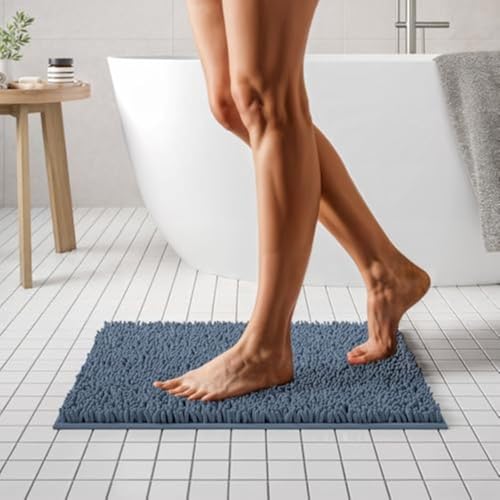 20x31 inches, Dark Gray : Mayshine Non-Slip Bathroom Rug Safety Shower Mat Machine-Washable Bath Carpet with Water Absorbent Soft Microfibers of - Dark Gray (20x31 inches) - Click to Buy