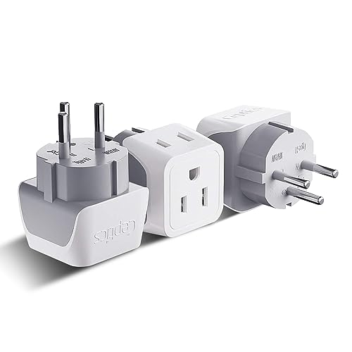 Ceptics Canada to Israel, Plestine Travel Adapter (Type H) - Dual Input - Ultra Compact - Charge your Cell Phone, Laptops, Tablets (CT-14, 3 Pack) - Click to Buy