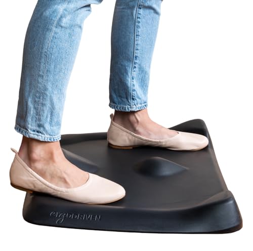 Topo Mini Comfort Mat by Ergodriven | The Smaller Not-Flat Anti-Fatigue Standing Desk Mat with Calculated Terrain | Accessories | Obsidian Black - Click to Buy