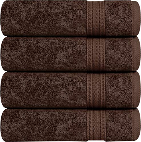 Lot de 4 serviettes premium 700 g/m² Utopia Towels, en coton, pour hôtel & spa, un maximum de douceur et d’absorption, marron foncé, Hand Towel Set, Set of 4 - Click to Buy