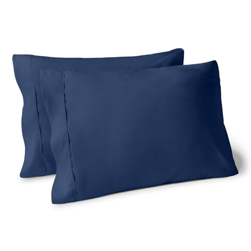 Bare Home Microfiber Pillow Cases - King Size Set of Two - Cooling Pillowcases - Double Brushed - Dark Blue Pillowcases 2 Pack - Easy Care (King Pillowcase Set of 2, Dark Blue) - Click to Buy